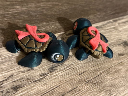 Breast Cancer Ribbon Turtle